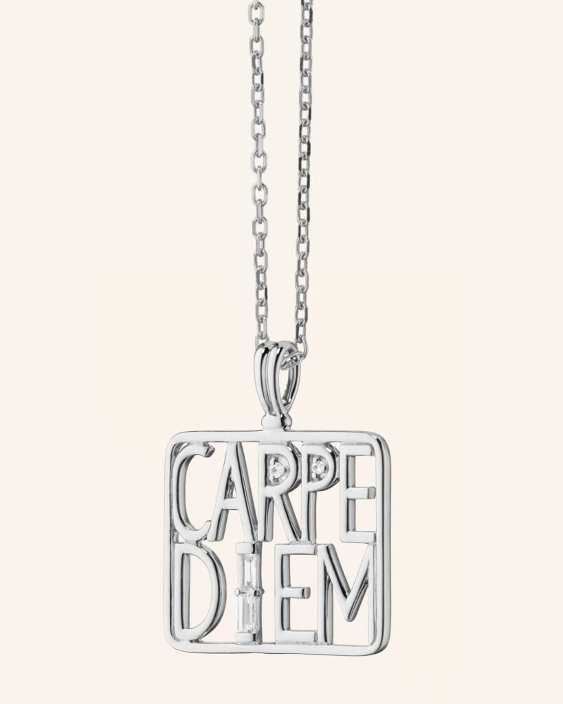 Carpe Diem Medallion Necklace in Sterling Silver