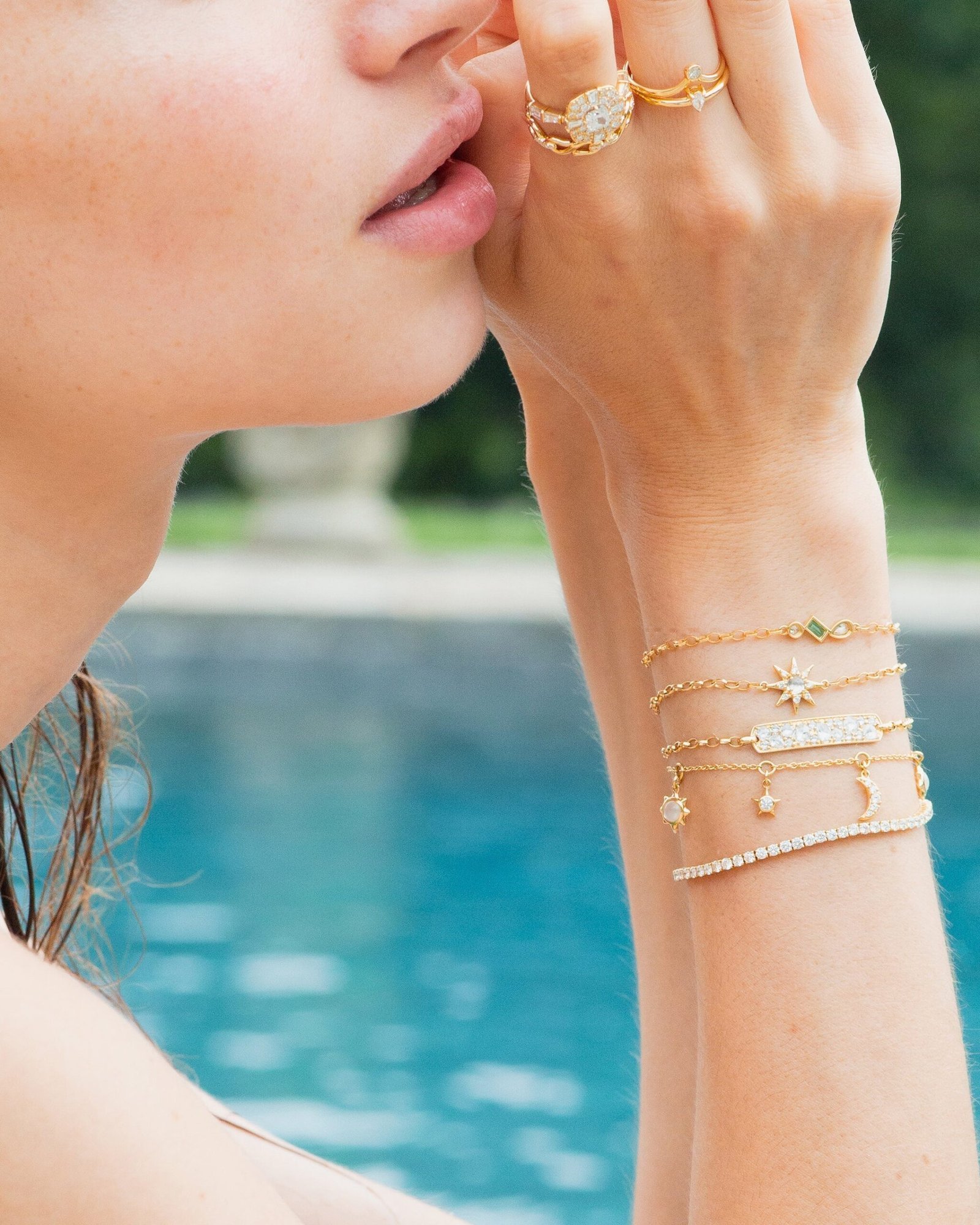 Trio Diamond and Emerald Tennis Bracelet - 图片 2