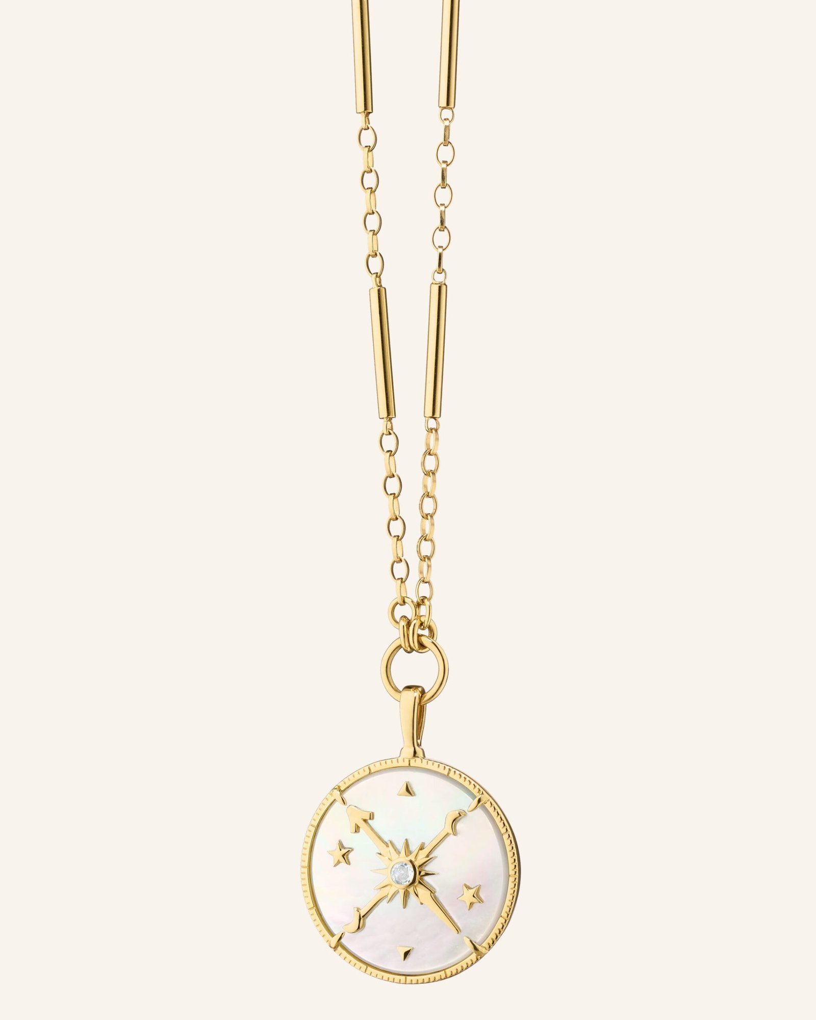 Constellation Necklace with Mother of Pearl and Diamonds - 图片 3