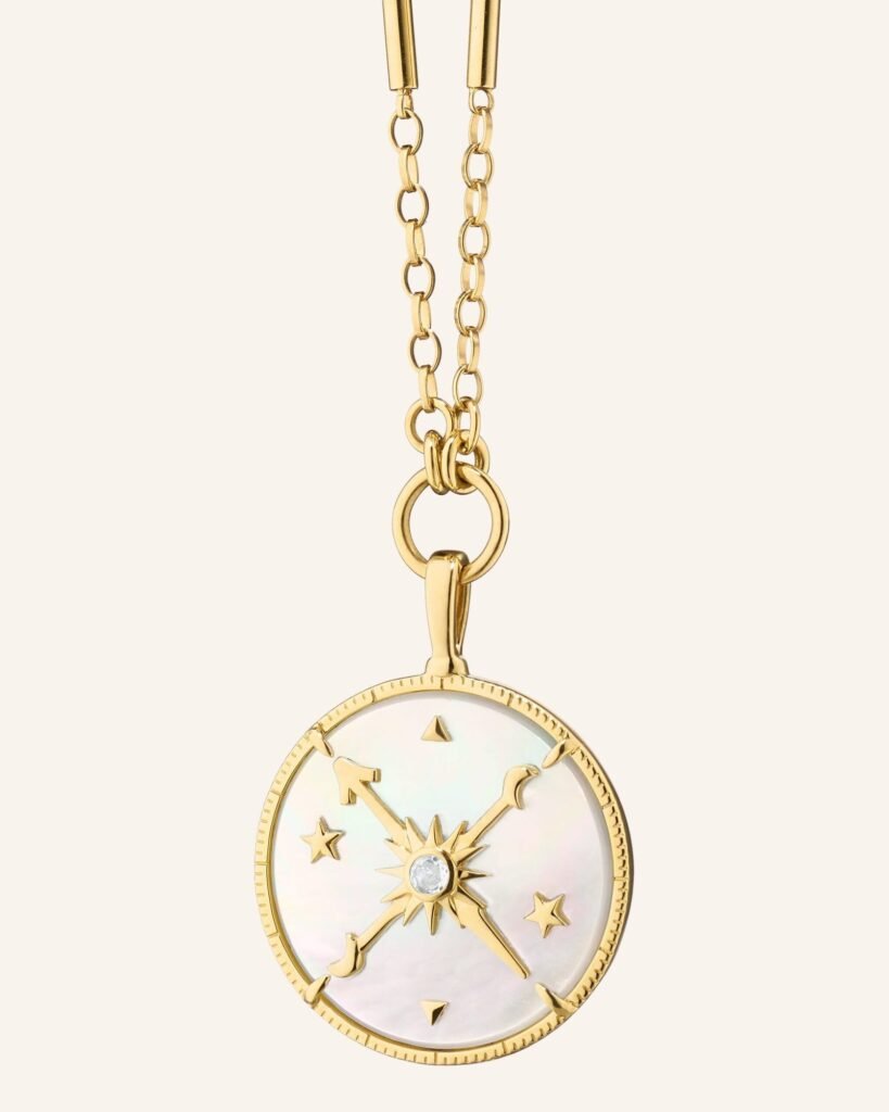 Constellation Necklace with Mother of Pearl and Diamonds