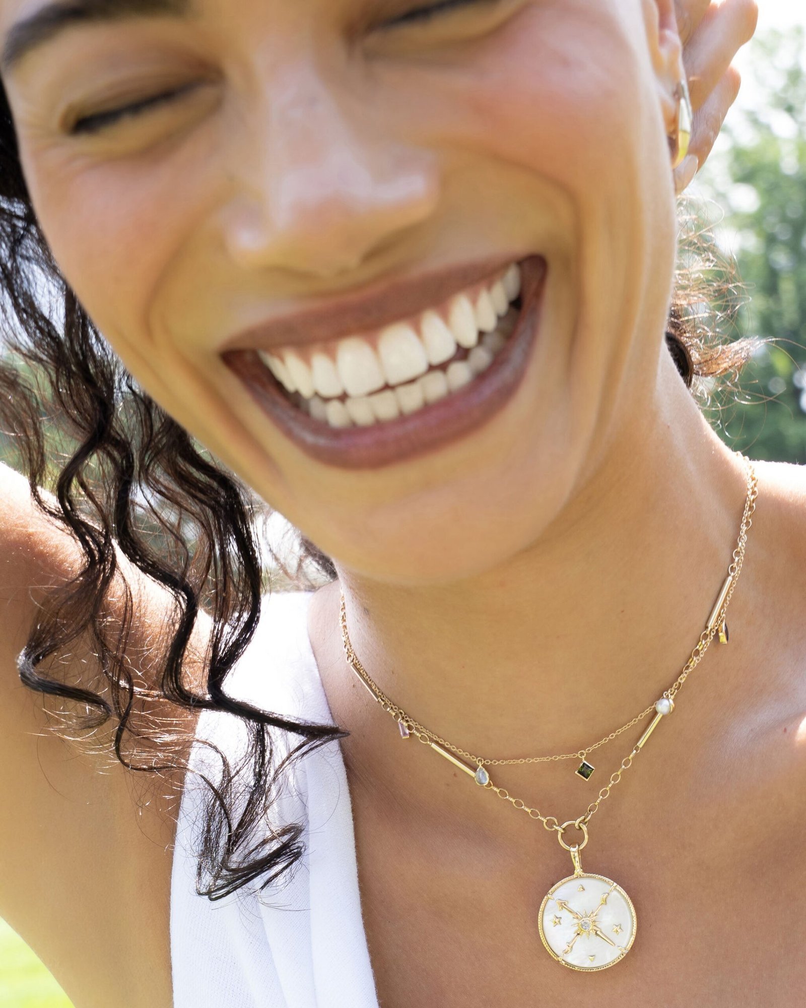 Constellation Necklace with Mother of Pearl and Diamonds - 图片 2