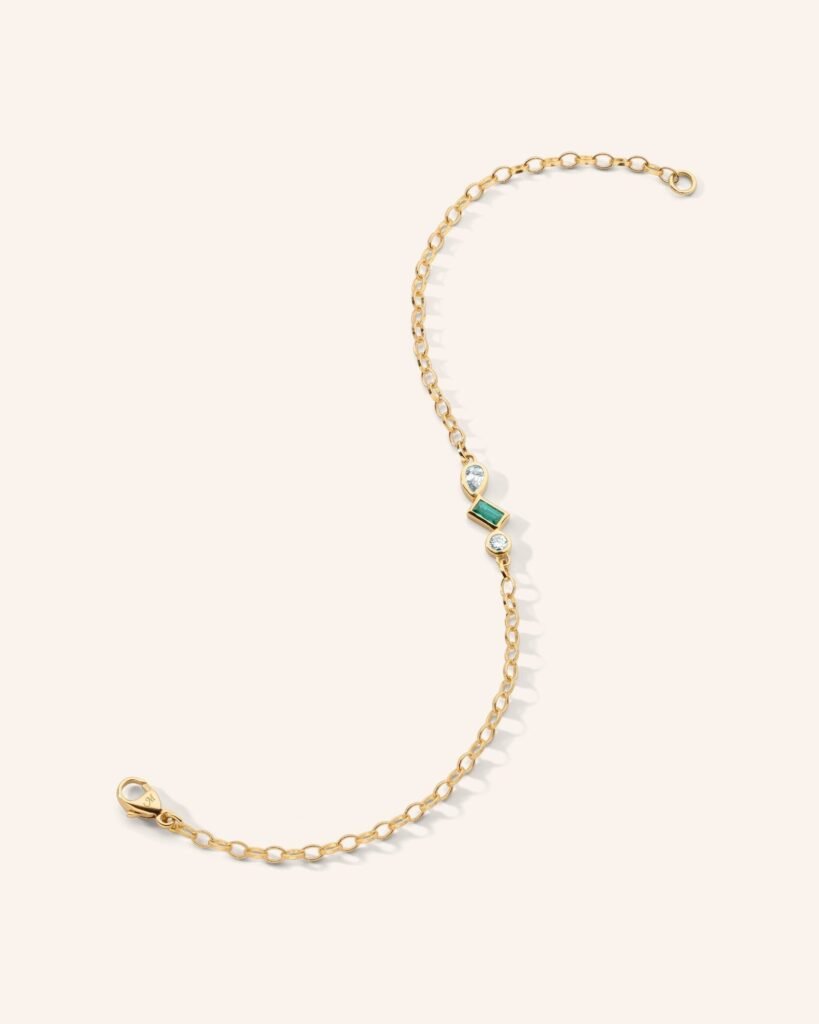 Trio Diamond and Emerald Tennis Bracelet