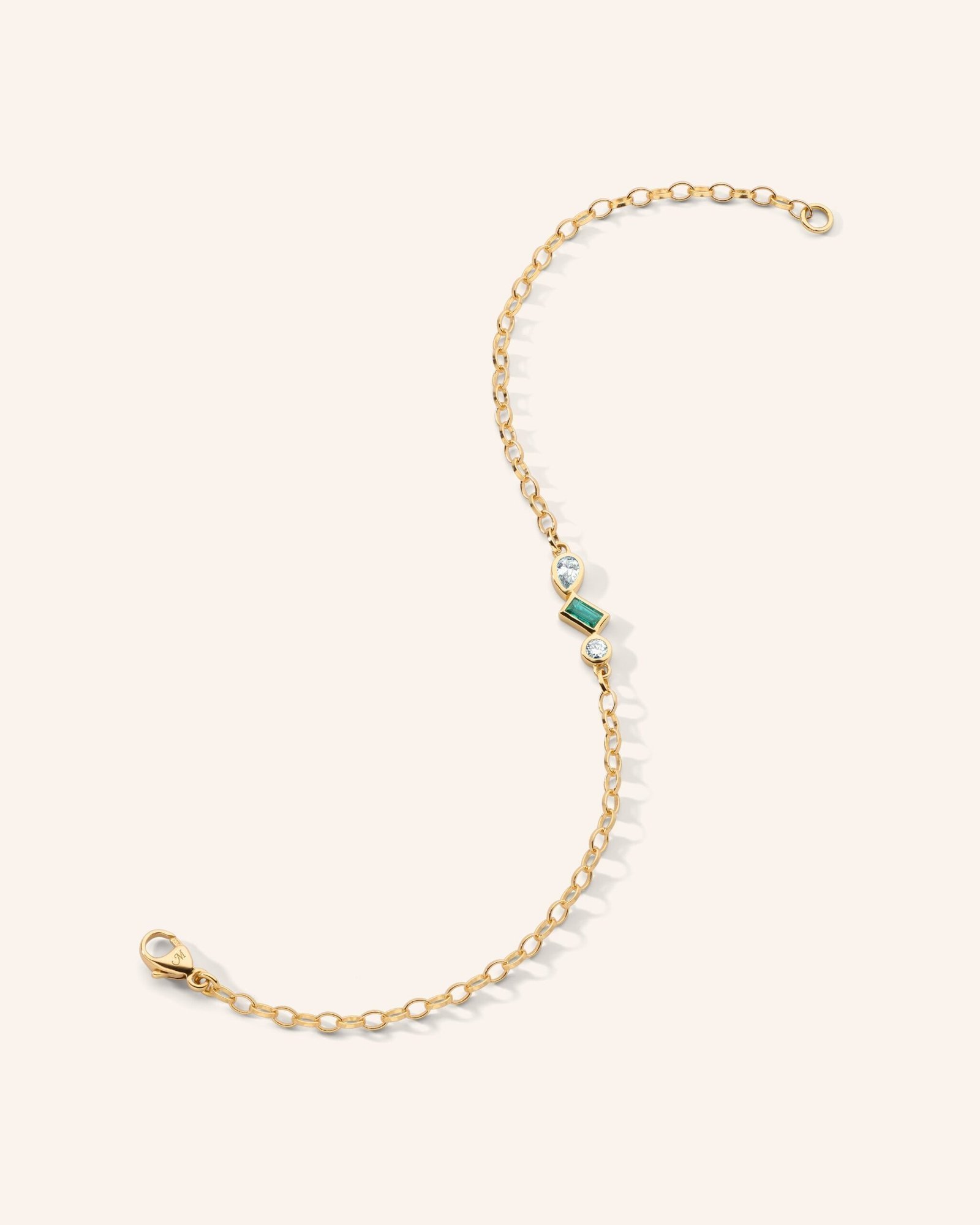 Trio Diamond and Emerald Tennis Bracelet